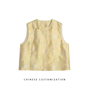 极简设计 里外桑蚕丝 奶油色来袭 宋锦马甲25QY395 大娇来了