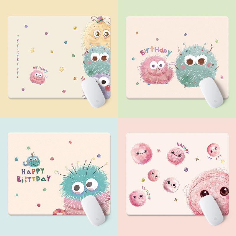 小怪兽鼠标垫小号可爱卡通女生软工位笔记本办公电脑键盘桌面垫子