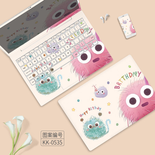 适用华为荣耀可爱卡通电脑贴纸膜