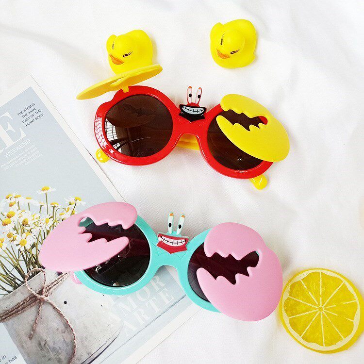 夏日防沙佩戴幼儿园儿童眼镜街头可翻盖遮掩婴童男孩折叠太阳镜