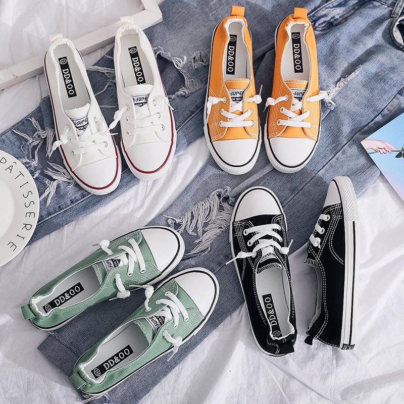 网红帆布鞋新款爆款浅口ulzzang