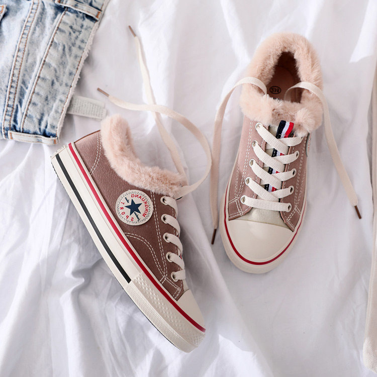 保暖棉鞋女2025新款秋冬季帆布鞋学生板鞋女韩版ulzzan加厚加绒女