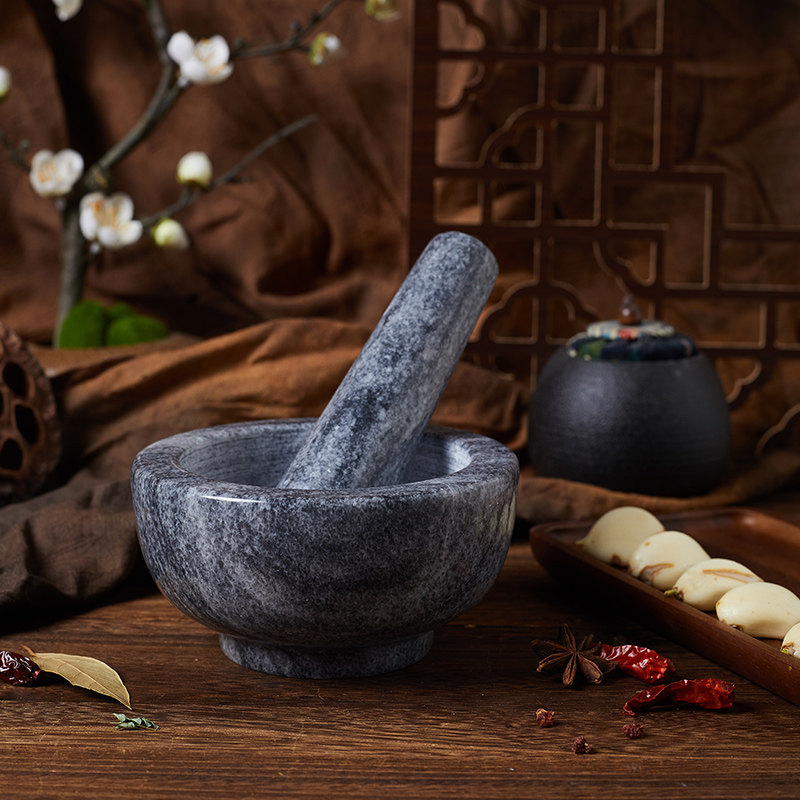 天然大理石老式捣蒜器香料研磨器