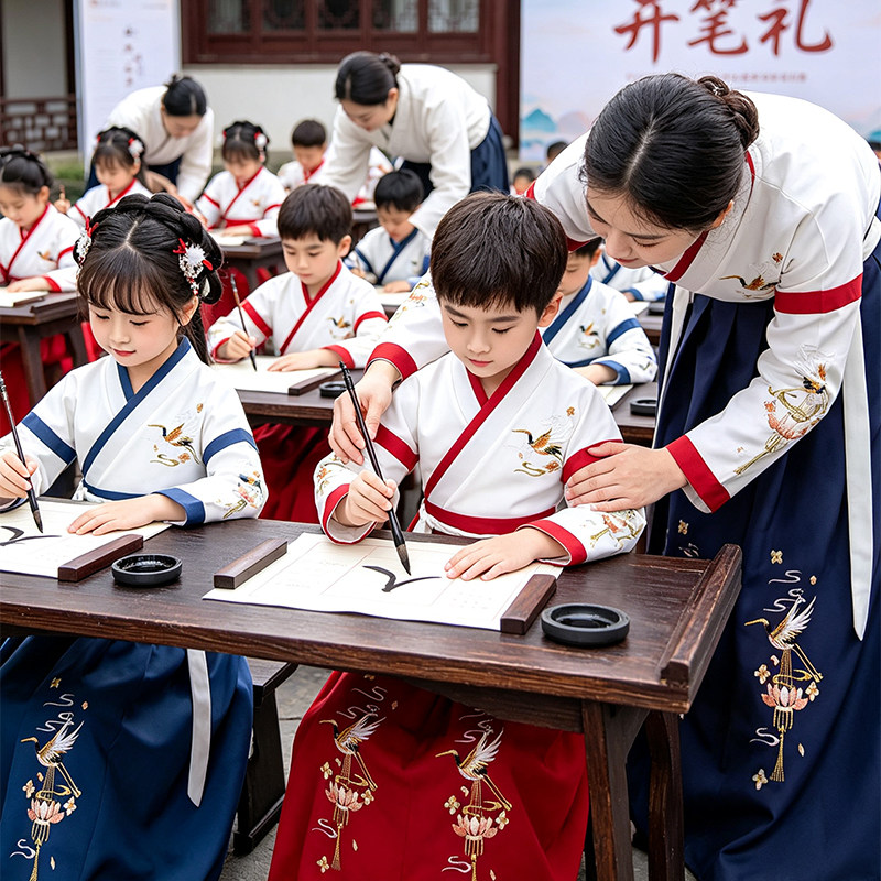 儿童国学服男童三字经