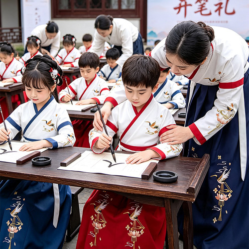 儿童国学服男童三字经