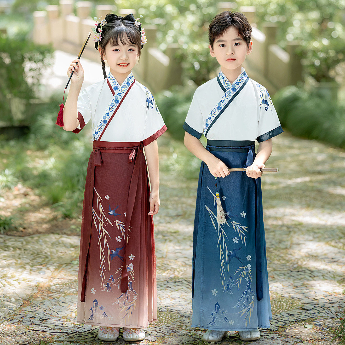 儿童汉服短袖夏季马面裙