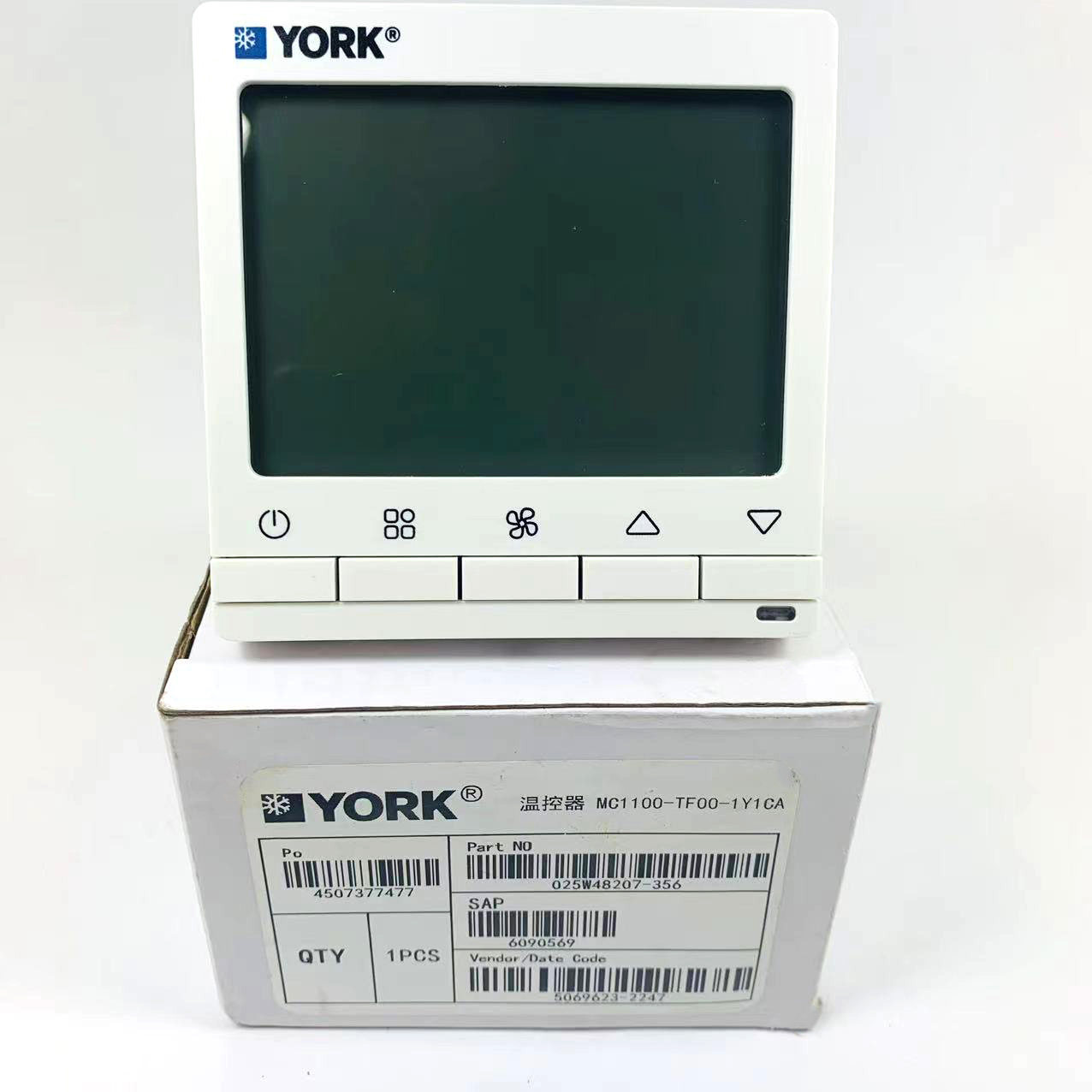 原装约克风机盘管四二管制温控器MC1000-TB00-1Y0CA 高清液晶温控器带健康功能保证正品
