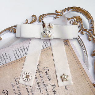 JK黑色丝绒小领结领带女日系学院风绿色衬衫领花制服装饰飘带短款