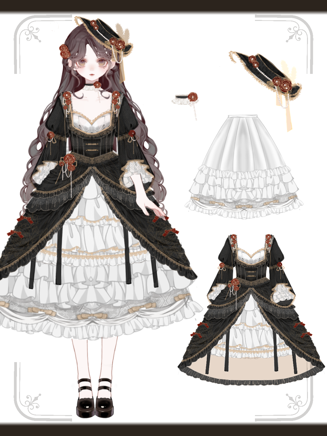 【喜欢请先收藏】原创设计 帝国玫瑰 op lolita 洛可可风格洋装