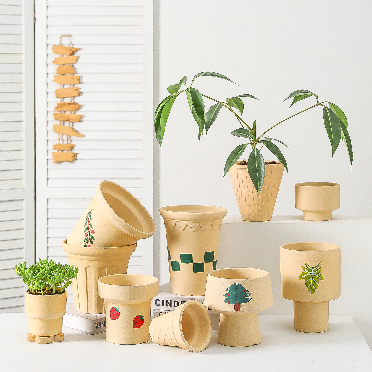 粗陶陶土花盆文艺田园风简约透气