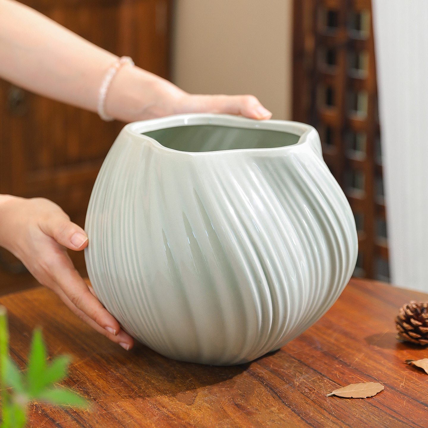 陶瓷花盆简约欧式小众高级感轻奢