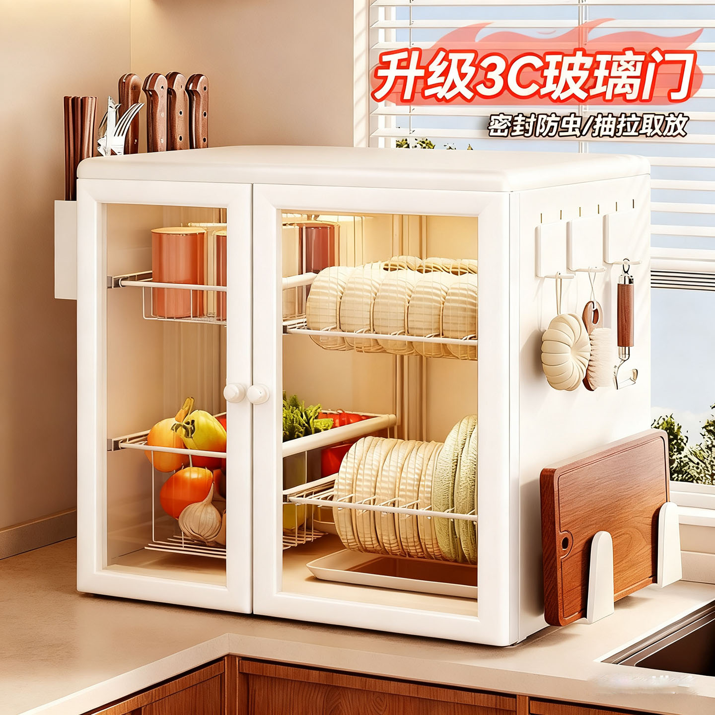 厨房置物架壁挂式碗碟收纳架