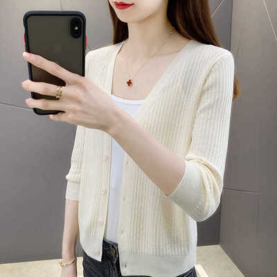 开衫针织外套冰丝披肩外搭百搭防晒空调衫