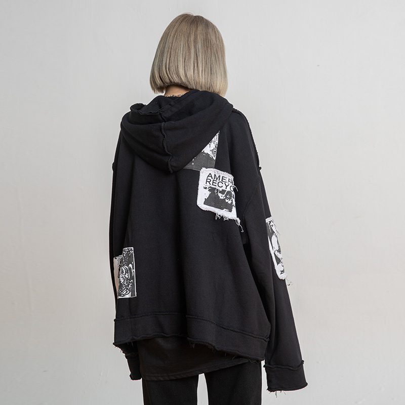 XINYINSU新因素潮牌贴布印花卫衣