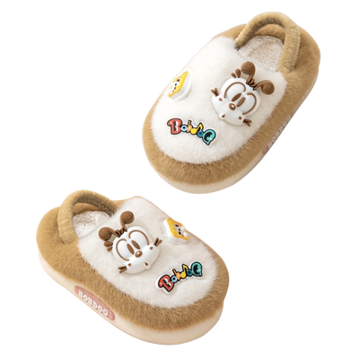 儿童棉拖鞋卡通后跟带棉拖鞋防滑