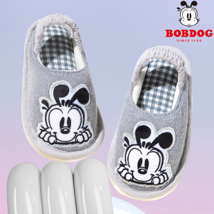 儿童布拖鞋女宝春秋室内冬软底幼儿小孩男童防滑新款居家宝宝棉拖