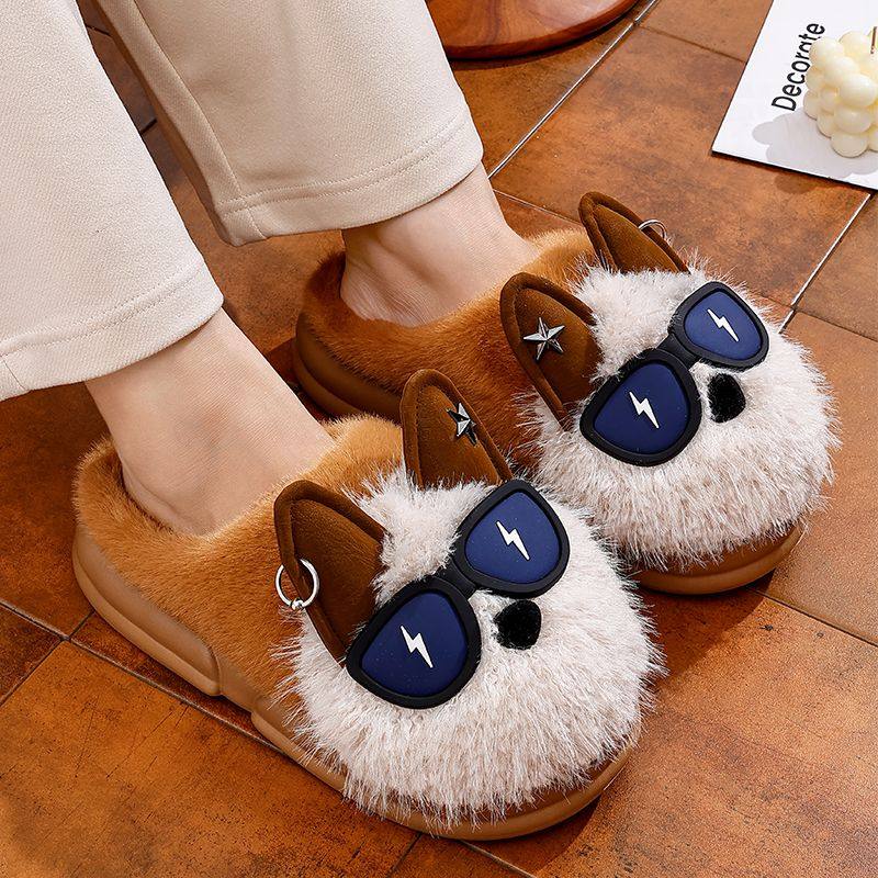 棉拖鞋男士秋冬季室内家居家防滑厚底可外穿踩屎感毛毛绒保暖男款