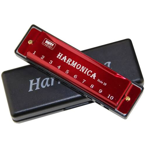 Harmonica Key of C 10 Hole Diatonic Harmonica C with Case fo