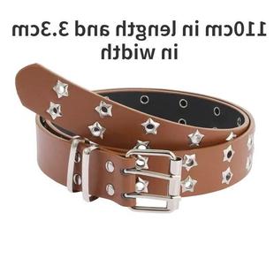 Women y2k Star Eye Rivet Belt Double Row Hole Belt Punk Wais