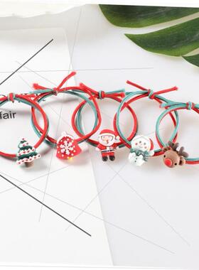 Santa scrunchie princess head string little leather band