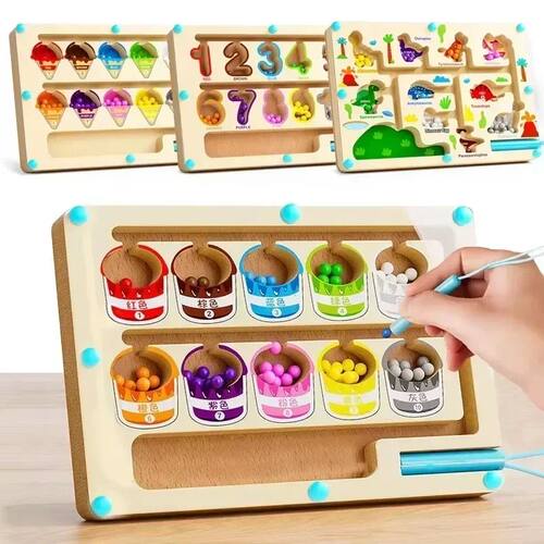 Early Education Puzzle Board Magnetic Maze Board Color Sorti