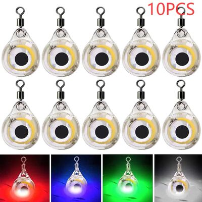 10pcs LED Attracting Fish Light Mini Deep Drop Underwater Ey