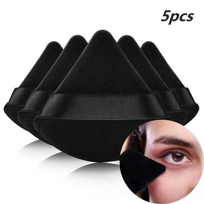 Reusable Black Triangle Velvet Powder Puff Soft Facial Blend