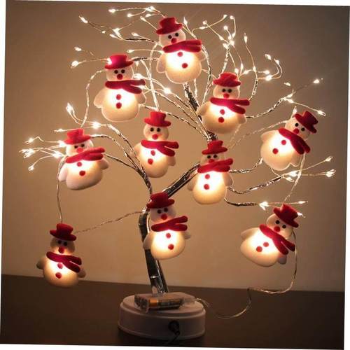 christmas decoration tree Plush snowman LED light string