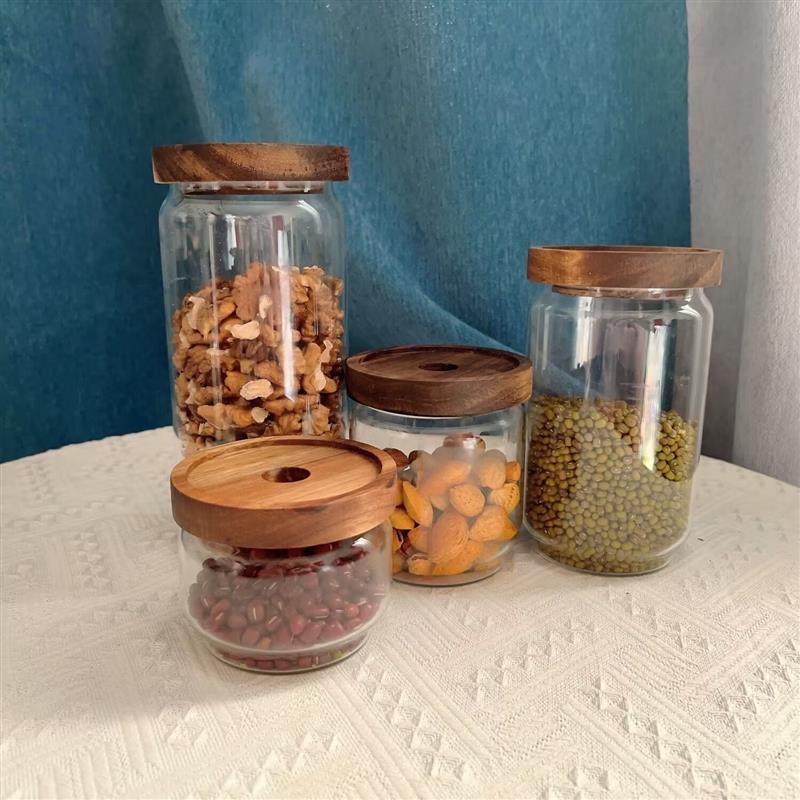 sealed glass tea canister food container coffee storage tank
