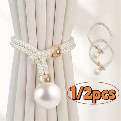 1/2pcs Pearl Curtain Tiebacks, Curtain Pearl Tiebacks, Decor