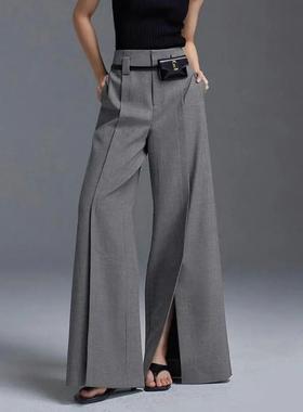 Freeacy Women's Formal Suit Pants High Waisted Wide Leg Floo