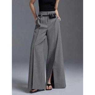 Freeacy Women's Formal Suit Pants High Waisted Wide Leg Floo