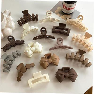 发夹Hot Sale Solid Color Claw Clip Large Barrette Crab Hair1