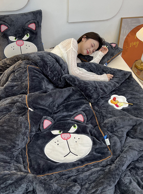 抱枕被子两用冬天加厚2024新款车用车内枕头午睡毯子折叠二合一