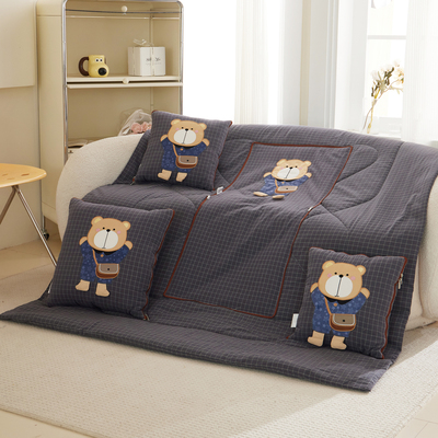 全棉 贴布绣 抱枕被子两用二合一2025新款午睡车用枕头被折叠靠枕