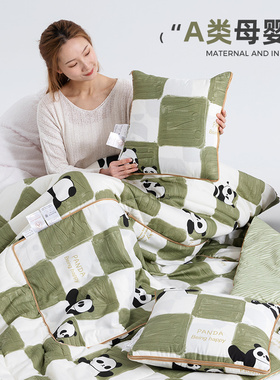 A类全棉 抱枕被子两用午睡毯子二合一车用靠背车载枕头秋冬天加厚