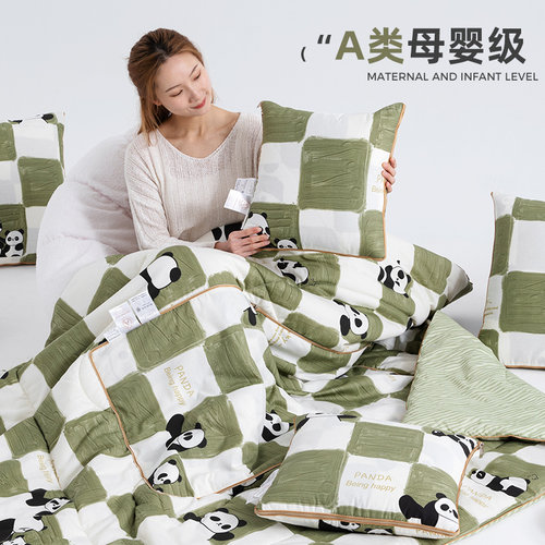 A类全棉|冬天加厚抱枕被子两用