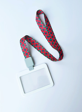 ADCARD定制工牌工作证双面透明W4-C3+标横款版卡套挂绳ABS树脂塑料透明胸牌员工考勤学生校园门禁厂牌伸缩绳