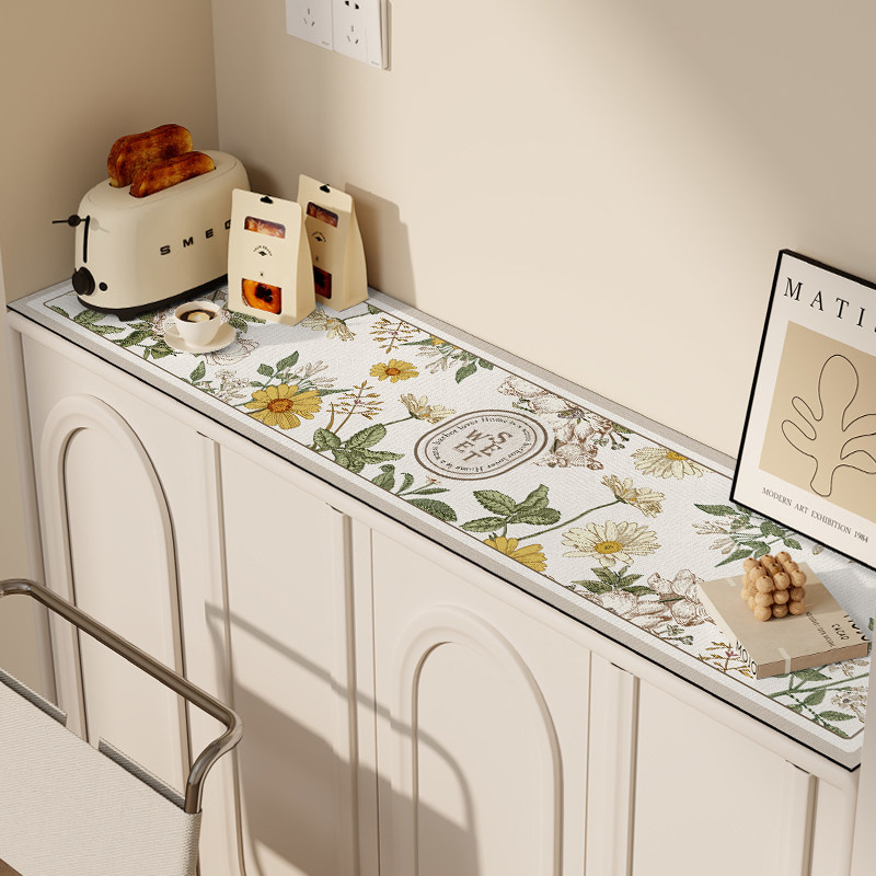 餐边柜桌垫硅藻泥防尘吸水桌布玄关鞋柜防脏电视柜台面保护垫子厚,居家布艺,桌布,淘宝优惠券,粉丝福利购,淘宝优惠卷