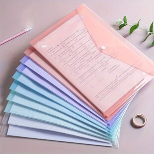 10pcs A4 Transparent Plastic File Folders Waterproof PP Docu