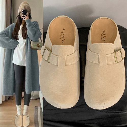 厚底无后跟勃肯鞋女2025新款秋季