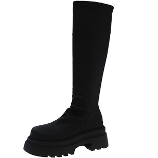 厚底长筒靴女2026秋季新款高筒堆堆靴增高小个子瘦瘦靴辣妹骑士靴