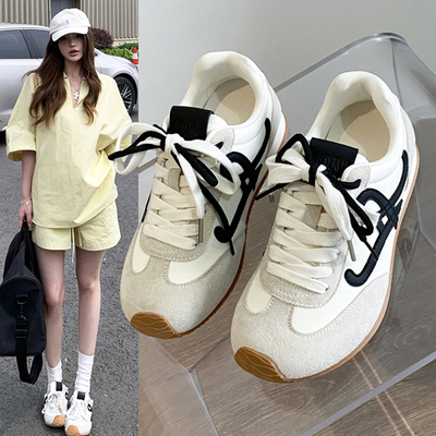 德训鞋女2025新款秋季厚底内增高