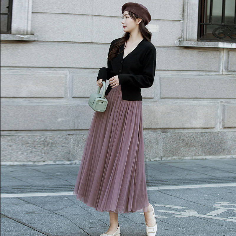 正品蓬蓬裙半身裙2025秋冬新款网纱裙半裙长款半身长裙高腰仙女裙