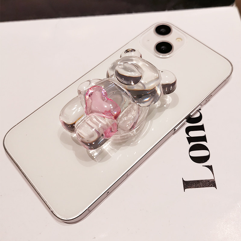 手机气囊支架男女款立体卡通水晶熊伸缩支撑架通用手机壳多功能粘贴式后背贴桌面便携懒人追剧神器,3C数码配件,手机支架/手机座,淘宝优惠券,粉丝福利购,淘宝优惠卷