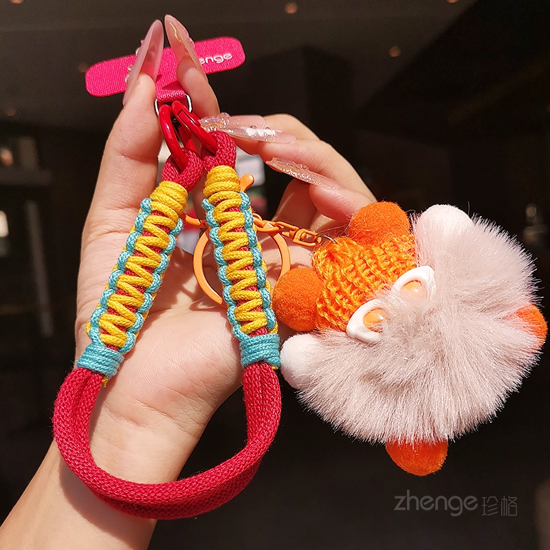 虹客手机挂绳棉线编织毛绒包挂件手腕绳女短款便携旅游行登山逛街拍照防丢摔手提链带子电话套壳吊绳通用新品