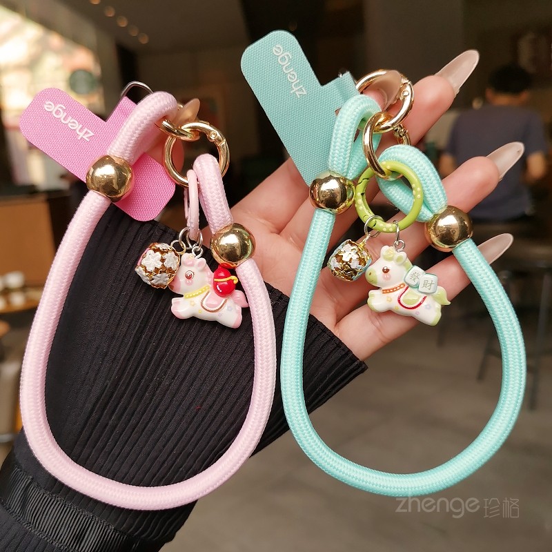 高品质手腕编织手机挂绳小马吊坠饰品短款结实耐用户外登山便携旅游行