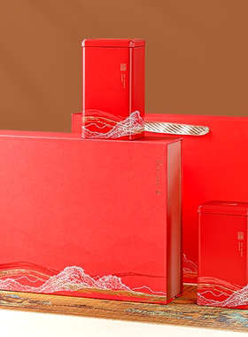 茶叶礼盒空盒红色半斤一斤装绿红茶普洱碧螺春包装盒空礼盒子定制