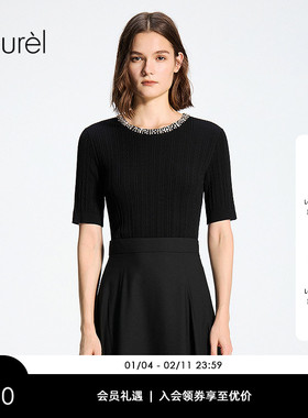 【粘纤】Laurel劳芮26春新款肌理钉珠黏胶混纺上衣LWD371M00800