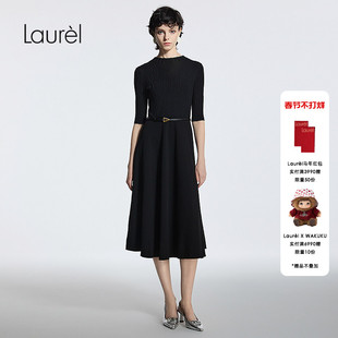 【粘纤】Laurel劳芮新款法式浪漫针织连衣裙女LWD366Y10100